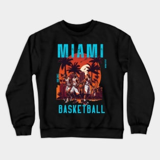 Miami heat basketball  vector graphic design Crewneck Sweatshirt